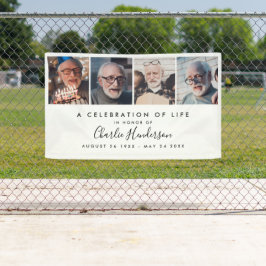 Lona Bandera funeraria moderna personalizada con 4 foto