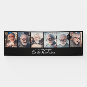 Lona Bandera funeraria moderna personalizada con 6 foto
