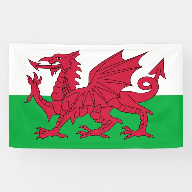Lona Bandera galesa (Gales) (Dragón galés) (Horizontal)