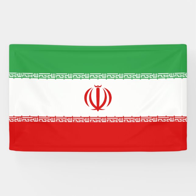 Lona Bandera iraní (Irán) (persa) (Horizontal)