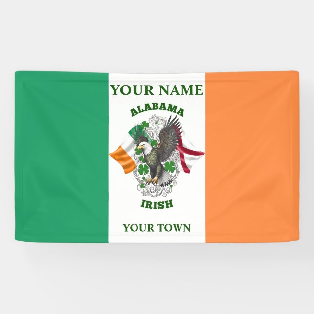 Lona Bandera irlandesa - Alabama Irlandés (Horizontal)