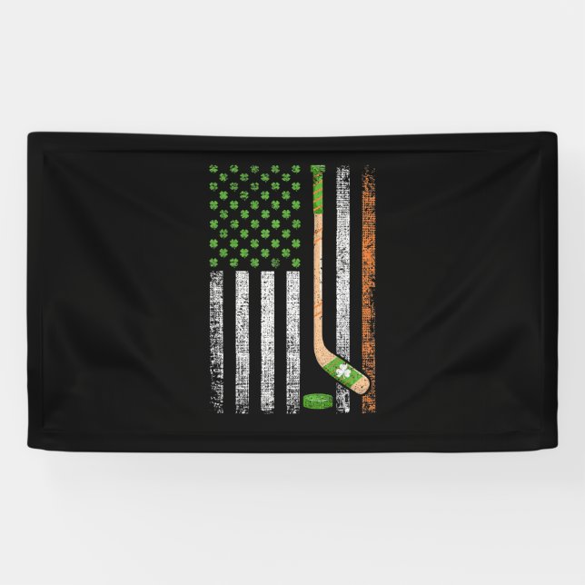 Lona Bandera irlandesa de Estados Unidos Leprechaun Luc (Horizontal)