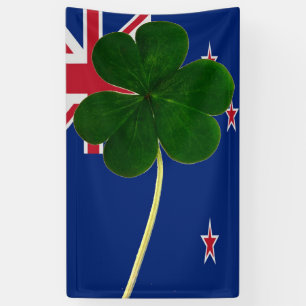 Lona Bandera irlandesa de Nueva Zelanda Shamrock Clover