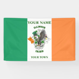 Lona Bandera irlandesa - Illinois Irish