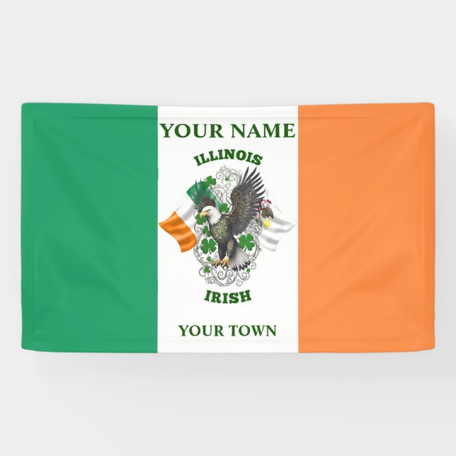 Lona Bandera irlandesa - Illinois Irish (Horizontal)