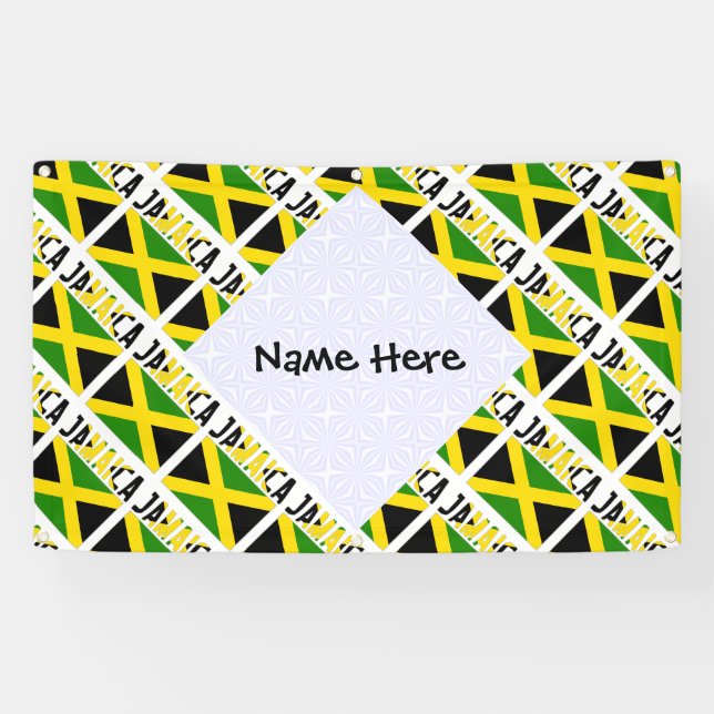 Lona Bandera jamaiquina cubierta con tu nombre (Horizontal)
