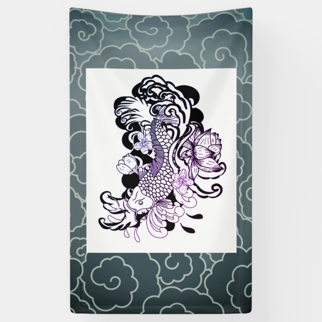 Lona Bandera JAPONESA de los PESCADOS (Vertical)