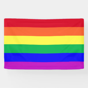 Lona Bandera LGBT de Orgullo Gay de Colores Vibrantes F