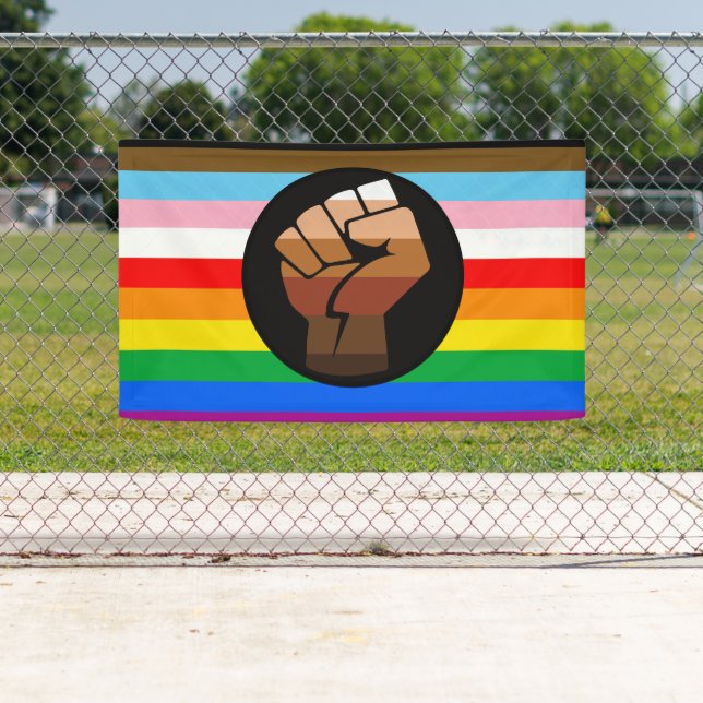 Lona Bandera LGBTQ+ Progreso POC Orgullo (In situ)