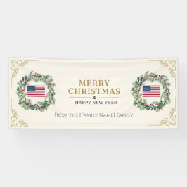 Lona Bandera Militar de Navidad Feliz Navidad
