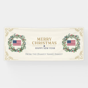 Lona Bandera Militar de Navidad Feliz Navidad