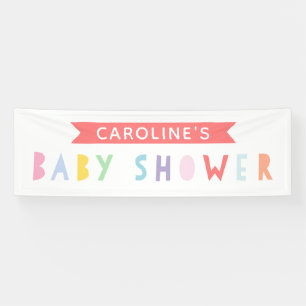 Lona Bandera moderna de Baby Shower del arco iris