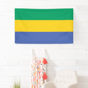 Lona Bandera nacional de Gabón rectangular para eventos