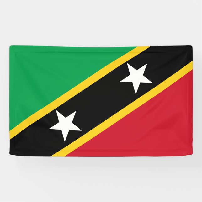 Lona Bandera nacional de Saint Kitts y Nevis (Caribe) (Horizontal)