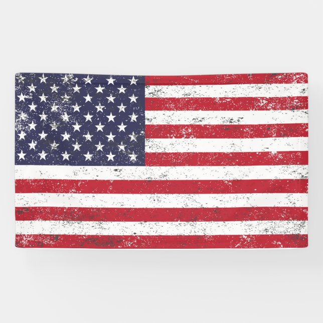 Lona Bandera norteamericana de Grunge (Horizontal)