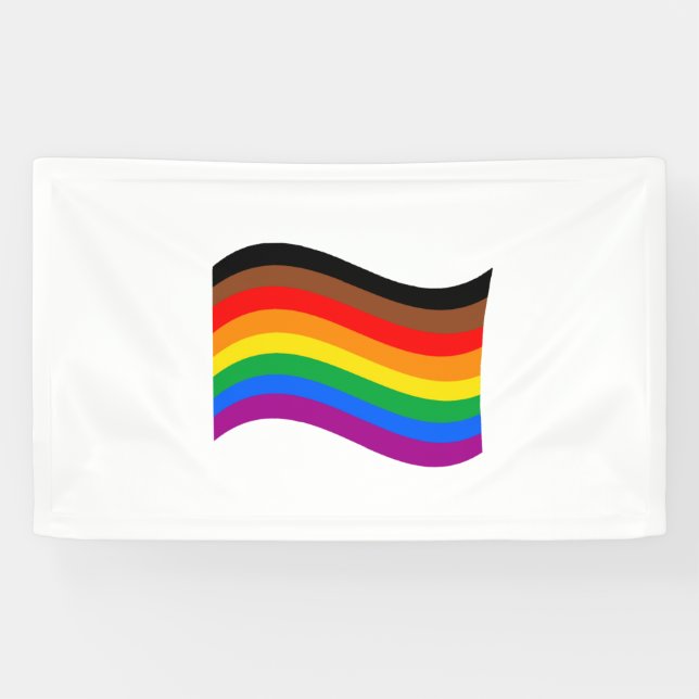 Lona Bandera ondeante del Orgullo Arcoíris de Filadelfi (Horizontal)