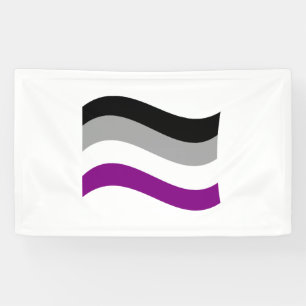 Lona Bandera Ondulada del Orgullo Asexual
