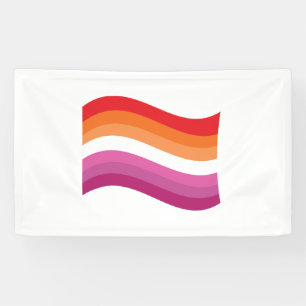 Lona Bandera ondulada del Orgullo del Atardecer Lesbian