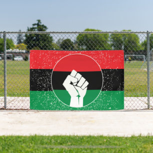 Lona Bandera panafricana Puño, historia negra afroameri