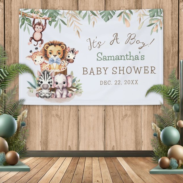 Lona Bandera para Baby Shower de Animales de la Jungla  (Subido por el creador)