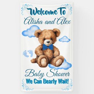 Lona Bandera para baby shower de osito