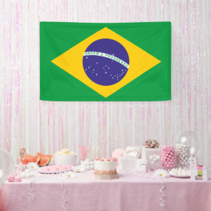 Lona Bandera Patriótica de Brasil Decoración de Pared E