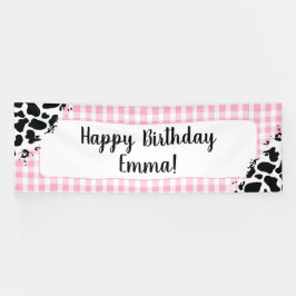 Lona Bandera personalizable de Feliz Cumpleaños con cua