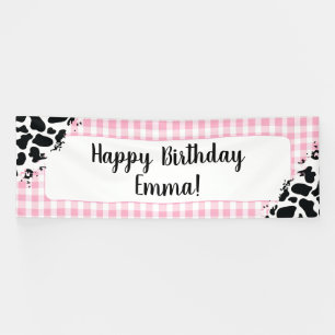 Lona Bandera personalizable de Feliz Cumpleaños con cua