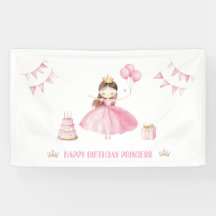 Bandera Personalizada Cumpleaños Princesita 1 año