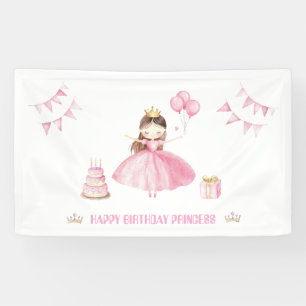 Lona Bandera Personalizada Cumpleaños Princesita 1 año