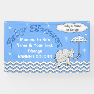 Lona Bandera personalizada de Baby Shower del elefante