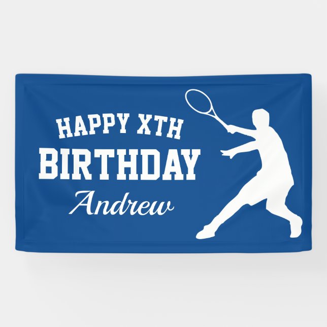Lona Bandera personalizada de cumpleaños con tema de te (Horizontal)