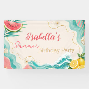 Lona Bandera personalizada de cumpleaños de verano