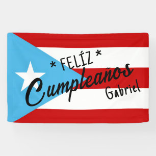 Lona Bandera personalizada de Feliz cumpleaños – Puerto