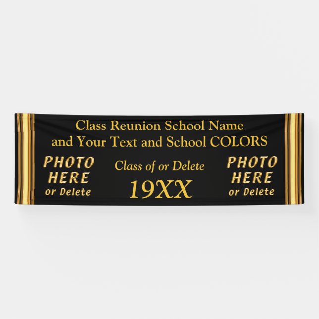 Lona Bandera PERSONALIZADA de la reunión de antiguos (Horizontal)