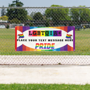 Lona Bandera personalizada de orgullo LGBTQIA+ para des