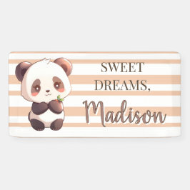 Lona Bandera Personalizada de Panda Adorable Sueños Dul