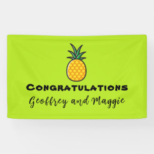 Lona Bandera personalizada de piña para fiesta tropical