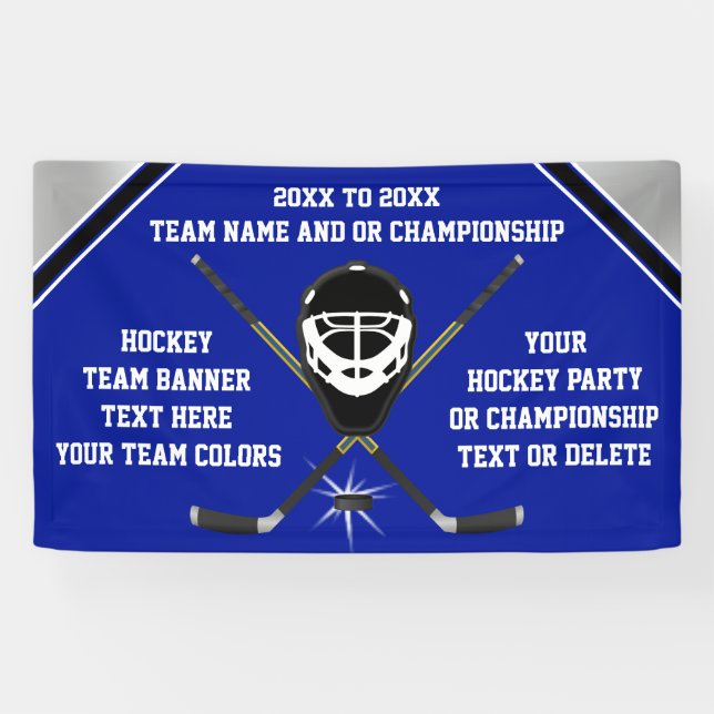 Lona Bandera personalizada del hockey en SUS COLORES y (Horizontal)