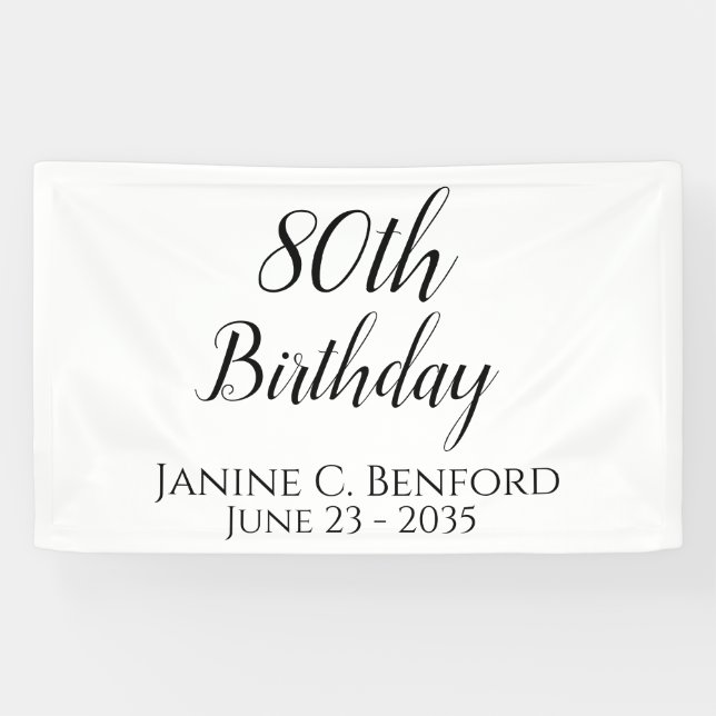 Lona Bandera personalizada para fiesta de cumpleaños nú (Horizontal)