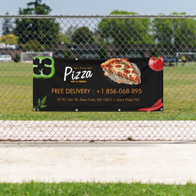 Lona Bandera personalizada para pizzería (In situ)