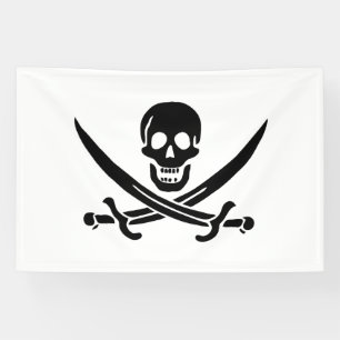 Lona Bandera Pirata Calavera Espadas Cruzadas