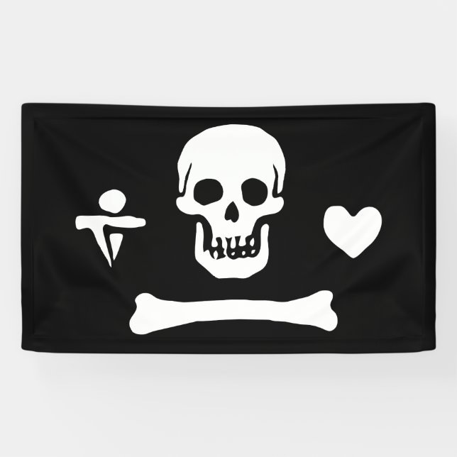 Lona Bandera pirata Stede Bonnet Jolly Roger (Horizontal)