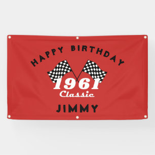 Lona Bandera Retro 1961 Clásica de Carrera a Cuadros Ne