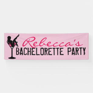 Lona Bandera rosada adaptable del bachelorette del