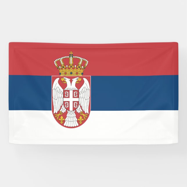 Lona Bandera serbia (Horizontal)