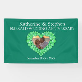 Lona Bandera verde del aniversario del Boda Esmeralda