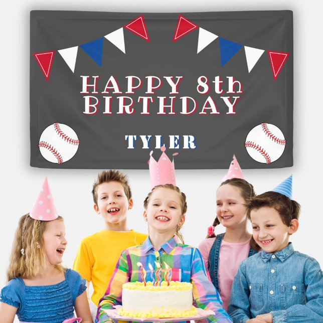 Lona Banderas de Bunting Cute Béisbol Niños Fiesta de c (Subido por el creador)
