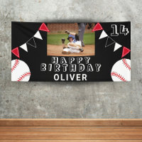 Banderas de Bunting de bolas de béisbol Fotos negr