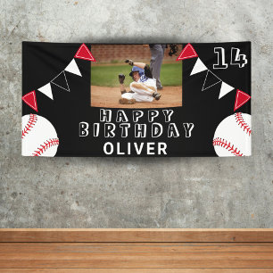 Lona Banderas de Bunting de bolas de béisbol Fotos negr